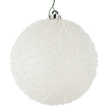 Vickerman 8" White Ice Ball Ornament 2/Bag