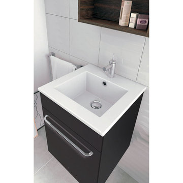Modern 16 in. Wall-Mount Anthracite Vanity Set Qubo by Royo, RV5W-16A