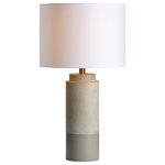 Renwil - Lagertha Table Lamp - The beauty of this table lamp lies in its simplicity. With a bright white shade and sandy brown cement base, this lamp is a subtle design element.