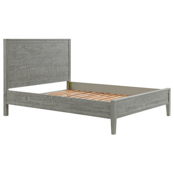 Arden Panel Wood Queen Bed, Driftwood White