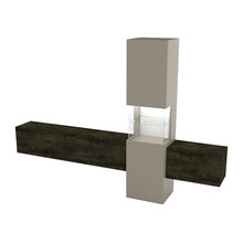 Incontro Modern TV Wall Unit, Sand and Dark Oak