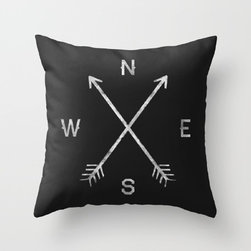 Compass Throw Pillow by Zach Terrell - Decorative Pillows