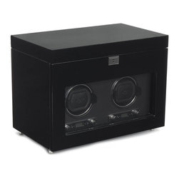 Savoy Double Watch Winder with Storage in Black - Jewelry Boxes And Organizers