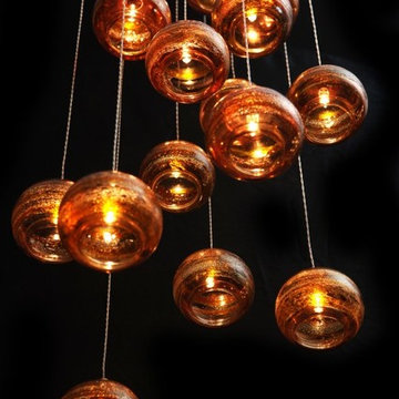BLOWN GLASS GLOBE PENDANT LIGHTING
