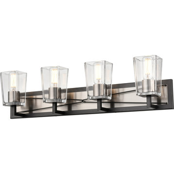 Riverdale Wall Vanity - Satin Nickel, Graphite with Clear Glass, 4