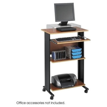 Pemberly Row Standing Wood Workstation in Cherry
