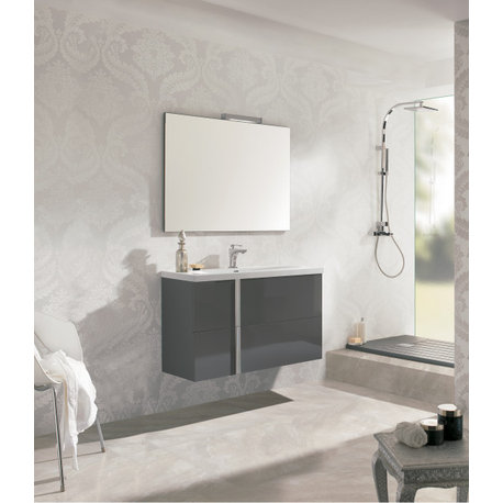 Royo Onix Collection Bathroom Vanity with Sink, Anthracite, 40" 2 Drawers