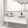 VIGO Wisteria Matte Stone Vessel Bathroom Sink With Faucet, Matte Black