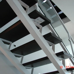 Steel stairs with glass panel - Products