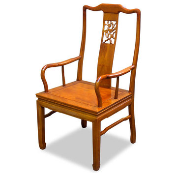 Rosewood Flower and Bird Motif Arm Chair