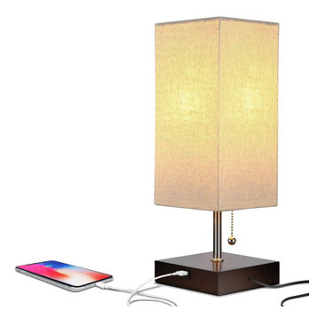 pull chain table lamp with usb port