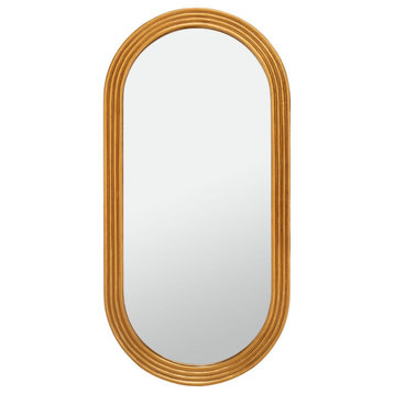 Safavieh Couture Jeanelle Oval Gold Mirror, Gold