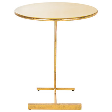 Safavieh Sionne Round C Table, Yellow/Gold