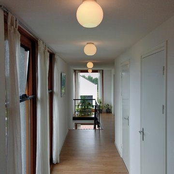 Sun Ceiling Semi Flush Mount, Aluminum Finish with White Shade