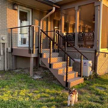 Secure Multi-Level Deck with Continuous Cable Railing