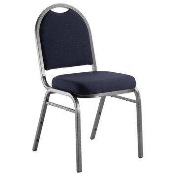 NPS 9200 Fabric Stack Chair, Midnight Blue Seat/ Silvervein Frame