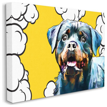 Peaceful Rottweiler Dog over Pop Art Clouds24x30