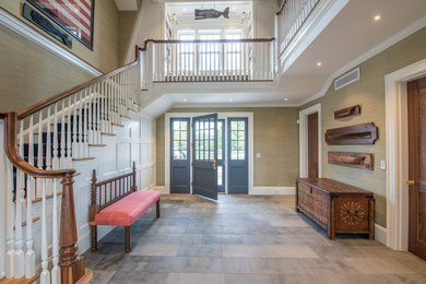 Beach style home design photo in Providence
