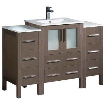 Fresca Torino Modern Bathroom Cabinet, 48", Gray Oak, Integrated