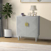 Contemporary 2 Door Accent Cabinet With Shelves, Gray