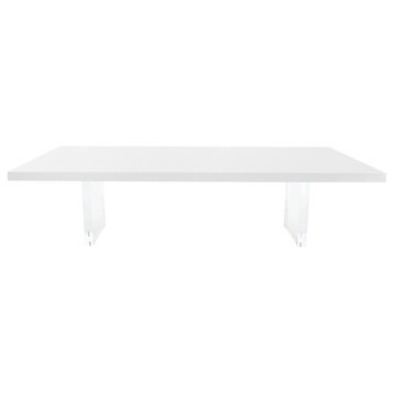 High Gloss White Lacquer Dining Table
