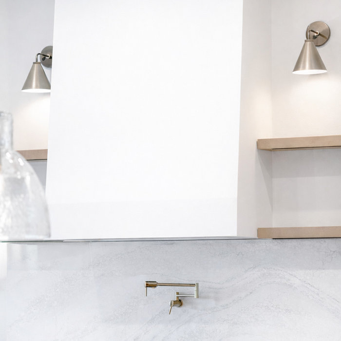 Kitchen remodel showing a focal design feature used to prioritize budget and design impact