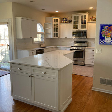 Transitional Hybrid Kitchen Remodel Done in Glacier White