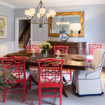 Dining Room with Pop of Red