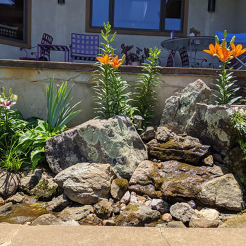 Front Planter Bed Reonvation - Waterfall, Stream, and Small Koi Pond