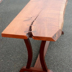 Live Edge Cherry Desk with Curvy Legs - Desks And Hutches