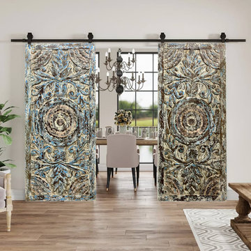 Vintage Coastal Carved Wood Doors
