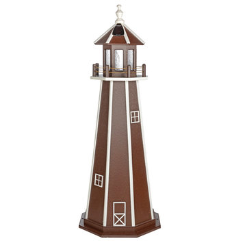 Standard Brown and White Hybrid Lighthouse, 3 Foot, Dusk to Dawn