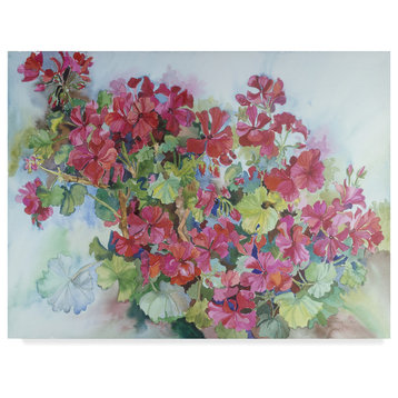Joanne Porter 'Geraniums Reaching For The Sky' Canvas Art, 24"x18"