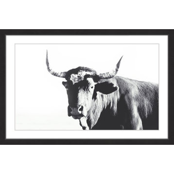 "Steer Face" Framed Painting Print, 36x24