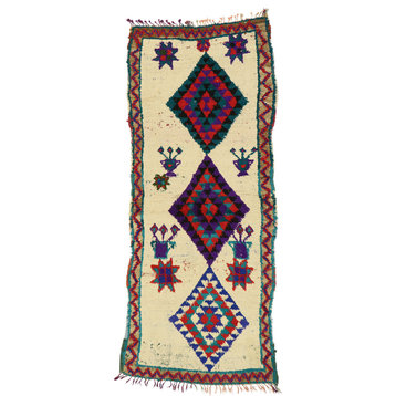 Vintage Moroccan Azilal Rug, 03'05 x 08'03