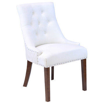 Lemele Velvet Dining Chairs, Set Of 2, White