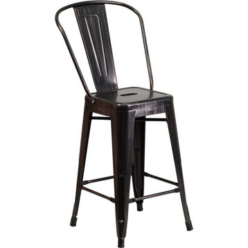 Flash Commercial 24" Counter Stool, Black-Ant Gold - CH-31320-24GB-BQ-GG