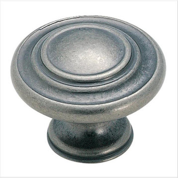Amerock Inspirations Round Cabinet Knob, Weathered Nickel, 1-5/16 in (33 Mm) Dia