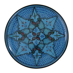 Le Souk Ceramique - Round Stoneware Platter Sabrine Design - Serving Dishes And Platters