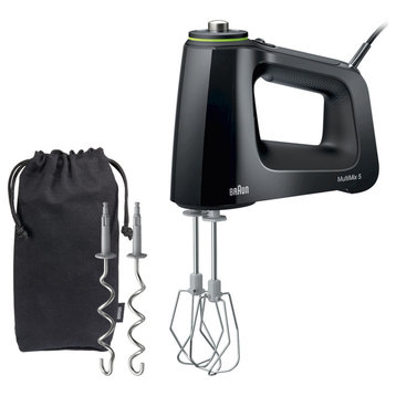 MultiMix 5 Hand Mixer, Black With MultiWhisks and Dough Hooks, 350-Watts