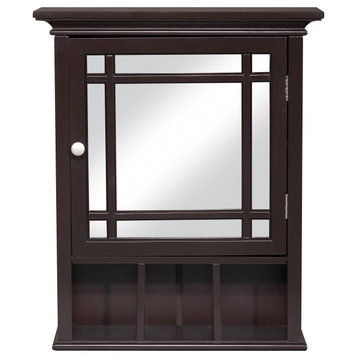 Wooden Medicine Cabinet with Mirrored Door