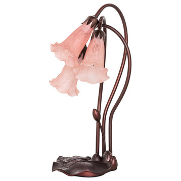16 High Pink Pond Lily 3 Light Accent Lamp