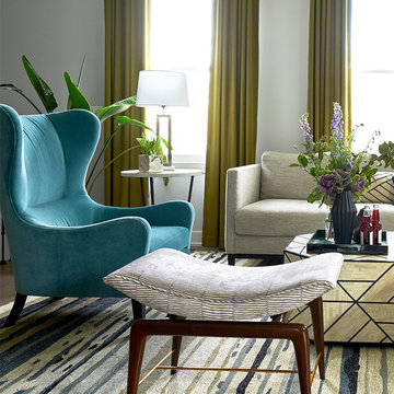 Chicago Irving Park Teal Side Chairs