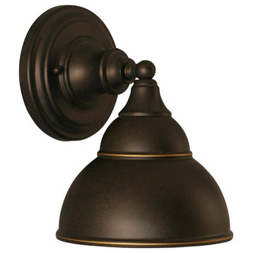 Toltec Lighting Wall Sconce, 7" Double Bubble Metal Shade