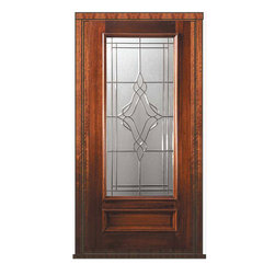 Pre-hung Entry Single Door 80 Wood Mahogany Heritage 3/4 Lite Glass - Front Doors