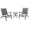 3-Piece Gray Wash Eucalyptus and Driftwood Gray Wicker Lounge Chair Set