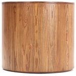 Maria Yee - Merced 23" Round End Table, Finish Shown: Ginger - **Please refer to secondary images for finish and leather variations listed.**