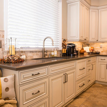 Transitional Kitchen in White With Some Traditional Flavors