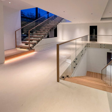 Project #126 | Contemporary Staircases with Integrated LEDs & Glass Railing