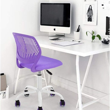 Office Chair,Computer Writing Task Chair, Swivel Low Mid PP Mesh Back Fabric Sea
